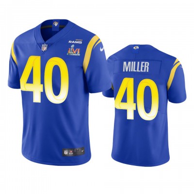 Los Angeles Los Angeles Rams #40 Von Miller Men's Super Bowl LVI Patch Nike Vapor Limited NFL Jersey - Royal Men's